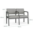 thumbnail image 3 of Lesro Lenox Steel Polyurethane 2-Seat Waiting Room Guest Reception Chair in Black/Castillo Quarry, 3 of 5