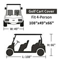 thumbnail image 3 of Summates D600 Heavy Duty Polyester Golf Cart Cover (108L x 49W x 66H inches (2+2 Passenger), Black), 3 of 5