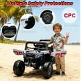 thumbnail image 6 of 12V Kids Ride On Electric UTV Car With Remote Control, Ride On Toys With Swing Function, Power Toddler Car With Anti-Slip Wheels, LED Lights, Music Player, Gift For Kids Aged 3-5, Black, 6 of 8