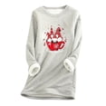thumbnail image 2 of Pntutb Mujeres Sudadera de lana gruesa Manga larga Estampado Terciopelo Cálido Cuello redondo Ropa interior tops Pntutb Pntutb-2828, 2 of 5