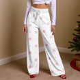 thumbnail image 6 of Women Winter Soild Color Pants Full Length Long Trousers Sports Pants with Star Print and Drawstring for Fun and Comfortable Use,Pink,M, 6 of 8