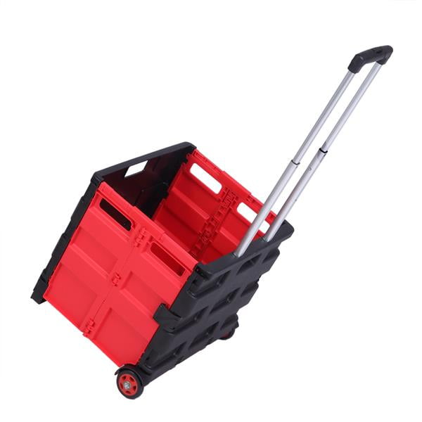 Lightweight Two-Wheeled Collapsible Quick Handcart with Lid Rolling Utility Cart 