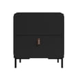thumbnail image 1 of Mesa Auxiliar de Noche Moderna con 2 Cajones negro, 1 of 5