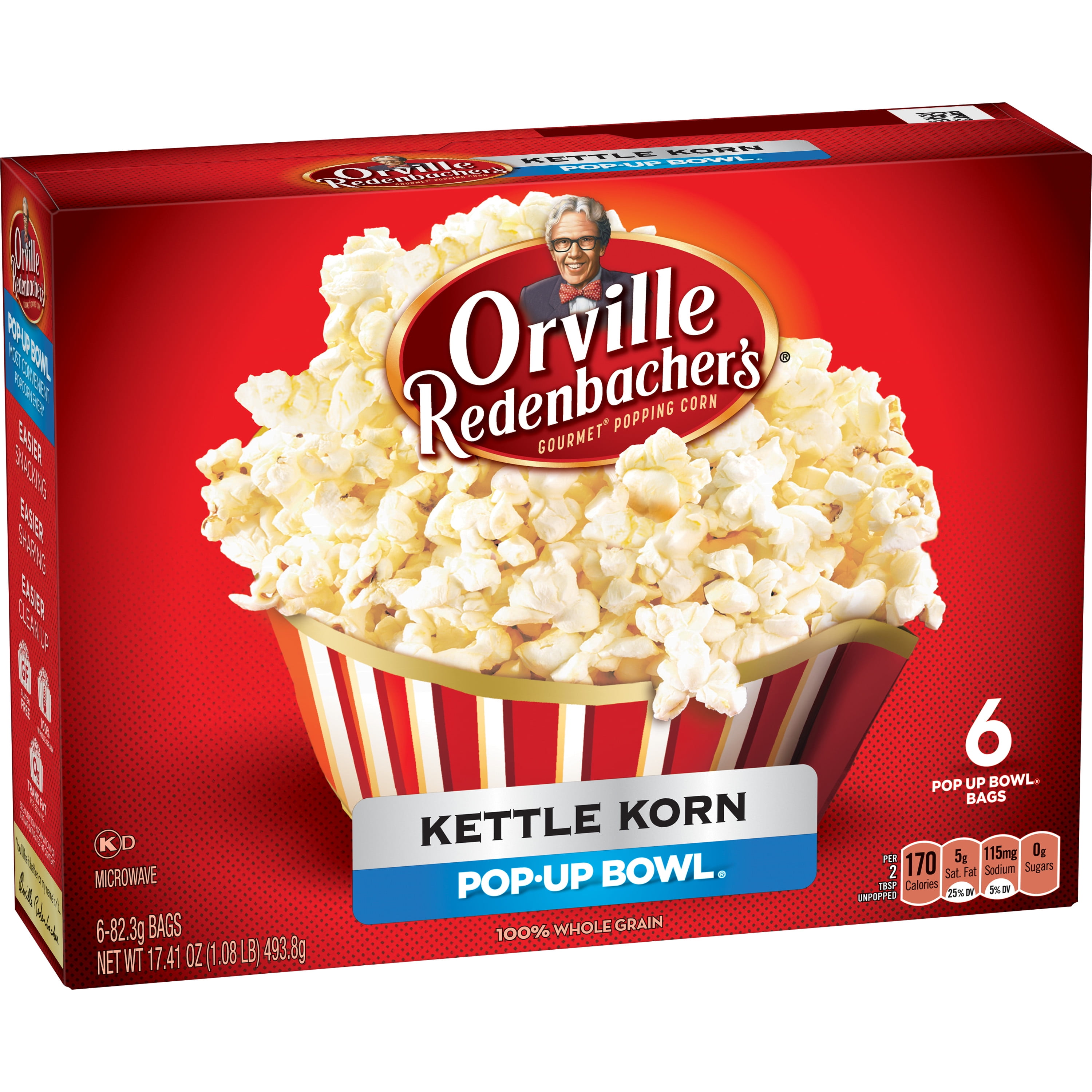 Orville Redenbacher's Pop Up Bowl Kettle Korn Microwave Popcorn, 6-Count