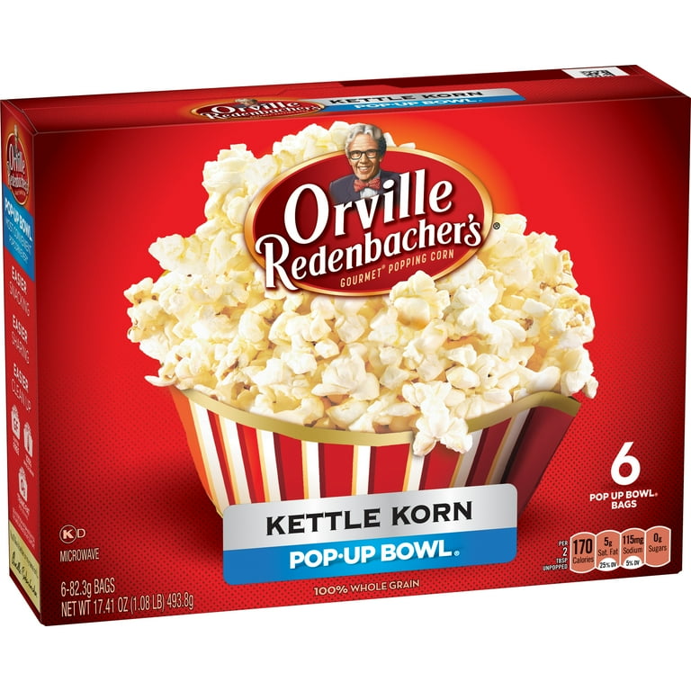 Orville Redenbacher's Pop Up Bowl Kettle Korn Microwave Popcorn, 6