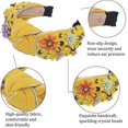 thumbnail image 3 of Headbands Knot Turban Vintage Diamond Hairband Handmade Beaded Flower Hair Hoops Fashion Glitter Headband, 3 of 4