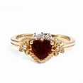thumbnail image 6 of Romantic 6.0mm Heart-Cut Lab-Created Ruby & Diamond Ring - Flower and Leaf Inspired Design, Exquisite Jewelry for Women, Perfect for Special Occasions, 6 of 6