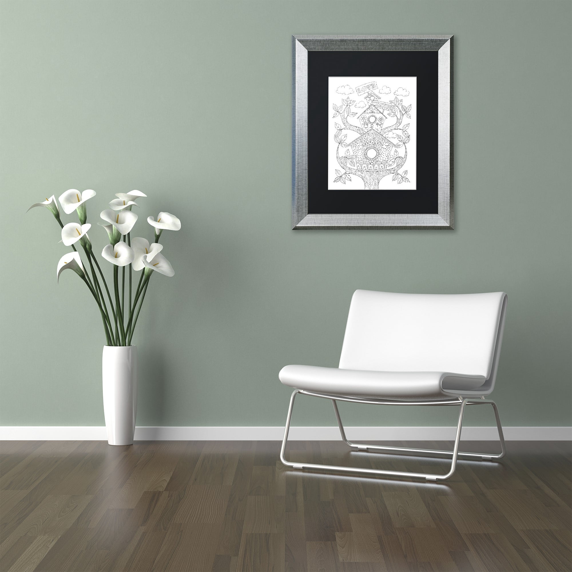 Trademark Fine Art "Letters and Words 12" Canvas Art by Hello Angel, Black Matte, Silver Frame