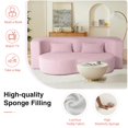 thumbnail image 2 of 78" FIRSCOOK Teddy Fabric Convertible Loveseat Sofa Bed, 2-Seat Floor Sleeper Sofa with Pillows, Boneless Couches for Home，No Assembly，Pink, 2 of 8