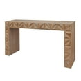 thumbnail image 3 of Modern Geometric Wooden Console Table – Natural Wood Finish with Handcrafted 3D Design, 3 of 10