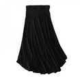 thumbnail image 3 of Vente de Liquidation! Jupe Longue Décontractée d'Été à Taille Haute pour Femmes, Jupe en Modal Élastique Drapée Fine Unie Bleu Foncé, 3 of 5