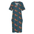 thumbnail image 4 of Rudog Reno Dachshund vestido suelto con bolsillos vestidos elegantes tallas grandes vestido de verano mujeres coreanas, 4 of 7
