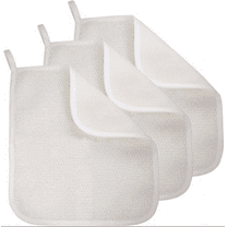 5Pack Soft-Weave Wash Cloths for Face and Body, Exfoliating Washcloth, White, Small