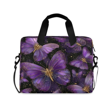 Laptop Bag Laptop Briefcase 15.7 x 3 x 11.8 Inches Laptop Bag Briefcases Laptop Storage Travel Laptop Bag Work Laptop Bag Purple Butterflies