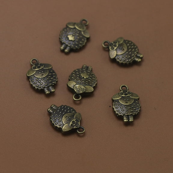 EXHUMKY Fine Workmanship Alloy Sheep Charm, Dark Brown, Perfect for Jewelry Making
