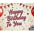 thumbnail image 4 of Glittery Happy Birthday To You Banner with Balloon Star Elements Backdrop for Birthday Party Photography Props Decorations Party Supplies, 4 of 8