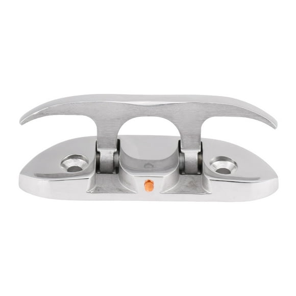 Qiilu Marine Boat Flip Up 4-1/2  Folding Cleat Dock Stainless Steel w/Fasteners , Stainless Steel Cleat, Marine Boat Cleat