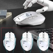 2.4G Bluetooth Dual-Mode Rechargeable Computer Notebook Silent Wireless Mouse ,White
