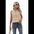 thumbnail image 2 of Blusa de Verano para Mujer, Informal, Sin Mangas, con Cuello en V, Color Albaricoque, Talla L, 2 of 9