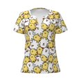 thumbnail image 3 of Naloa Cartoon Chicken Print T-Shirts Short Sleeve V Neck Tees for Women Fashion Tops Trendy Lightweight Soft Casual Summer Outfits Clothes, 3 of 5