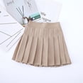 thumbnail image 4 of Nyeemya Girl's School Uniform Pleated Skirt Tennis Athletic A-Line Mini Skort Skirt Skater Scooters Khaki 150, 4 of 4
