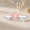 thumbnail image 3 of Rosec Jewels Lab Grown Pink Diamond Promise Ring - 1 Carat Pink Diamond Ring IGI Certified (Fancy Pink Color - E-VS1 Clarity) - Gift for Women, 925 Sterling Silver, US 4.00, 3 of 8