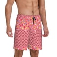 thumbnail image 2 of Bixox Men's Chocolate with Flowing Cream printed lightweight casual shorts, soft sleep shorts with pockets., 2 of 7