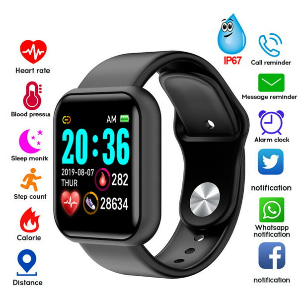 LNKOO Smart Watch,Fitness Tracker with Rate Monitor,IP67 Waterproof Fitness with Pedometer,Smartwatch Compatible with iOS, Android for Men, Women,Black - Walmart.com