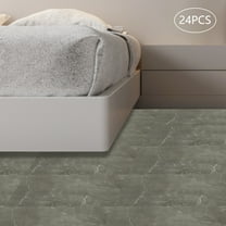 Self Adhesive Floor Tiles, High-Quality PVC with Flame Retardant Layer, Waterproof, Fireproof, 24 PCS Set, Easy to Install and Clean, Beautiful Stone Grain Design
