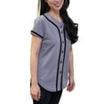 thumbnail image 2 of Lappel Women's Baseball Button Down Jersey College Sports Team Uniforms Hipster Shirts Made in USA, 2 of 4