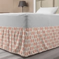 thumbnail image 1 of Pastel Bed Skirt, Continuous Modern Pattern with Symmetric Hatched Rounds, Elastic Bedskirt Dust Ruffle Wrap Around for Bedding Decor, 4 Sizes, Salmon Charcoal Grey, by Ambesonne, 1 of 2