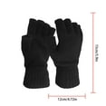thumbnail image 3 of Prolriy Fingerless Gloves for Women Color Men's and Warm Knitted Gloves Women's Half-Finger Winter Solid Gloves for Cold Weather Black One Size, 3 of 3
