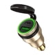 thumbnail image 1 of Cargador USB de carga rápida para automóvil QC3.0+PD de aleación de aluminio-B8 (luz verde con carcasa dorada), 1 of 5