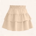 thumbnail image 5 of CHEEREAM Girls Mini Skirts High Elastic Waist Summer A-Line Floral Layered Ruffle Pleated Beach Drawstring Skirt For Kids Causal, 5 of 9
