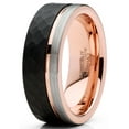 thumbnail image 2 of Metal Masters Mens Tungsten Wedding Band Ring Tri-Color Groove Rose Goldtone Comfort-fit 8mm, 2 of 6