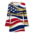 thumbnail image 5 of Kvture 4th of July Tops for Women Henley V Neck Button 3/4 Sleeve Blouse Independence Day Patriotic T Shirts Summer Yellow Tees XXXL, 5 of 5