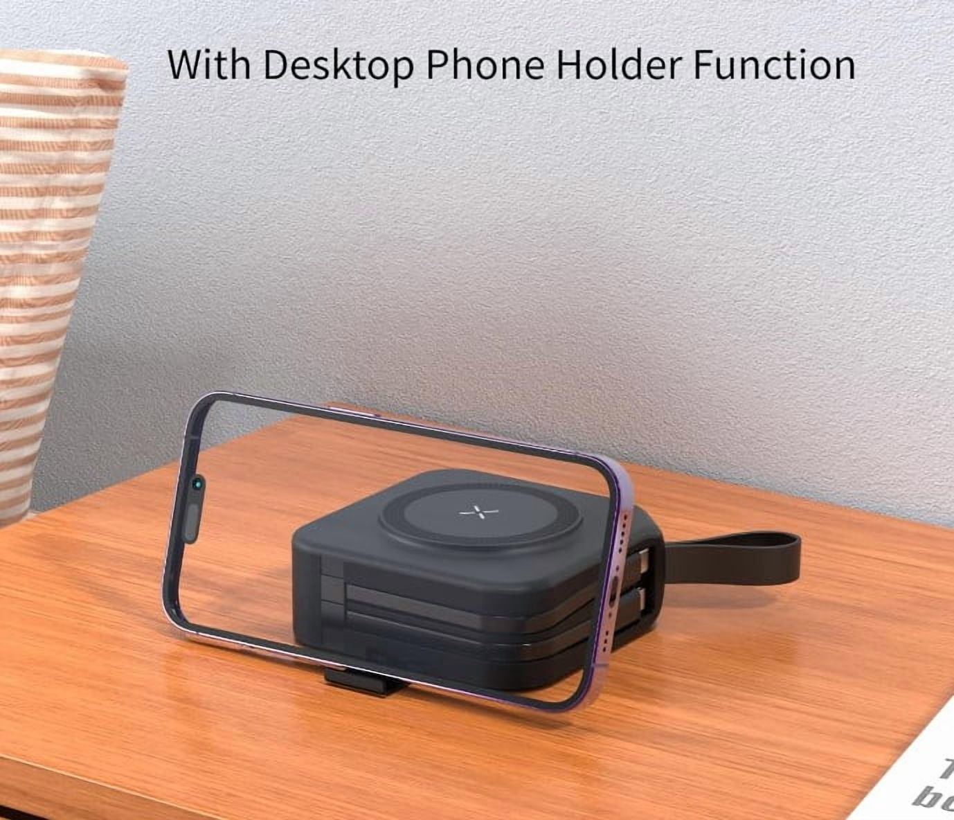 5 in 1 Super Charger Wireless Charging World Travel Charger and Adaptor 10000mah Power Bank - Black