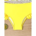 thumbnail image 6 of Zylarhe Girls Swimsuit Girls Long Sleeve Two Piece Swim Set Rash Guard Top and Swim Shorts for Sun and Comfort Yellow 7 Years, 6 of 7