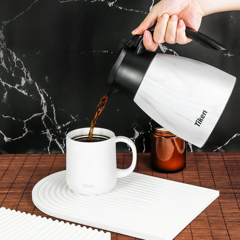 Restpresso 64 oz White Thermal Coffee Carafe / Server - 8 3/4 inch x 6 1/4 inch x 11 inch - 10 Count Box - Restaurantware