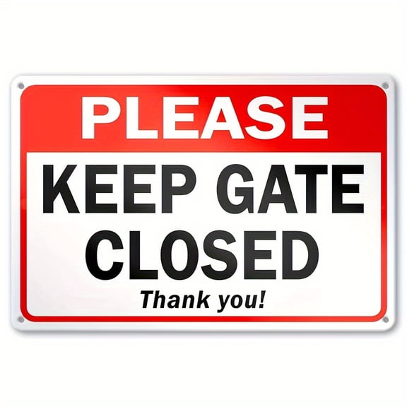 HELLOYOUNG Vintage Please Keep Gate Closed Metal Sign 12x8 Inch Rustic Iron Wall Decor for Home Garden Man Cave