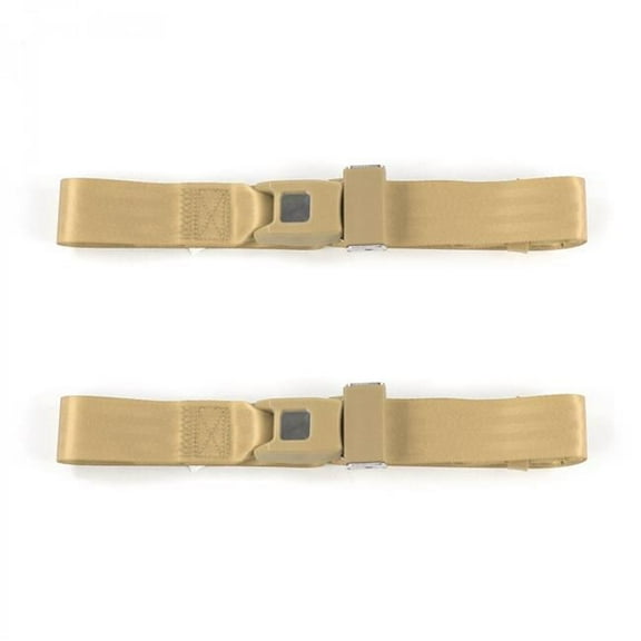 SafeTBoy 659229 Ford Mustang 1979-1993v Standard 2 Point Tan Lap Bucket Seat Belt Kit - 2 Belts