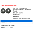 thumbnail image 2 of Rear Brake Drum Set 2 Piece - Compatible with 1967 - 1992 Chevy Camaro 1968 1969 1970 1971 1972 1973 1974 1975 1976 1977 1978 1979 1980 1981 1982 1983 1984 1985 1986 1987 1988 1989 1990 1991, 2 of 2