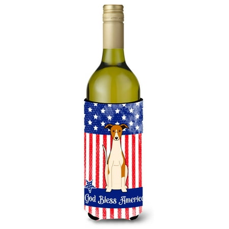 

Carolines Treasures BB3094LITERK Patriotic USA Whippet Wine Bottle Beverge Insulator Hugger Wine Bottle multicolor