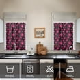 thumbnail image 4 of Pioneer Kitchen Curtains and Valance Set 36 Inch Tier Abstract Floral Sakura Flower Japanese Natural 3 Pieces Set Dining Room Small Curtain Drapes Cafe Curtains Valance for Home Decor Rod Pocket, 4 of 6