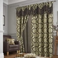 thumbnail image 6 of Jacquard Window Curtains For Living Room 2 panel set 54" x 84" Long with Attached Valance Sheer Backing and 2 Tie backs Elegant Fancy Design Perfect For Living Room and Bedroom (Chocolate), 6 of 6