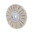 thumbnail image 2 of United Pacific 90024 8 inch White Treated Airway Buff - 5/8 inch & 1/2 inch Arbor, 2 of 2