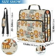 thumbnail image 2 of 3 Ring Zipper Binder with Shoulder Strap Waterproof Trapper Keeper 2 Inch D-Ring 500 Sheets Capacity Cartoon Lion and Elephants, 2 of 7