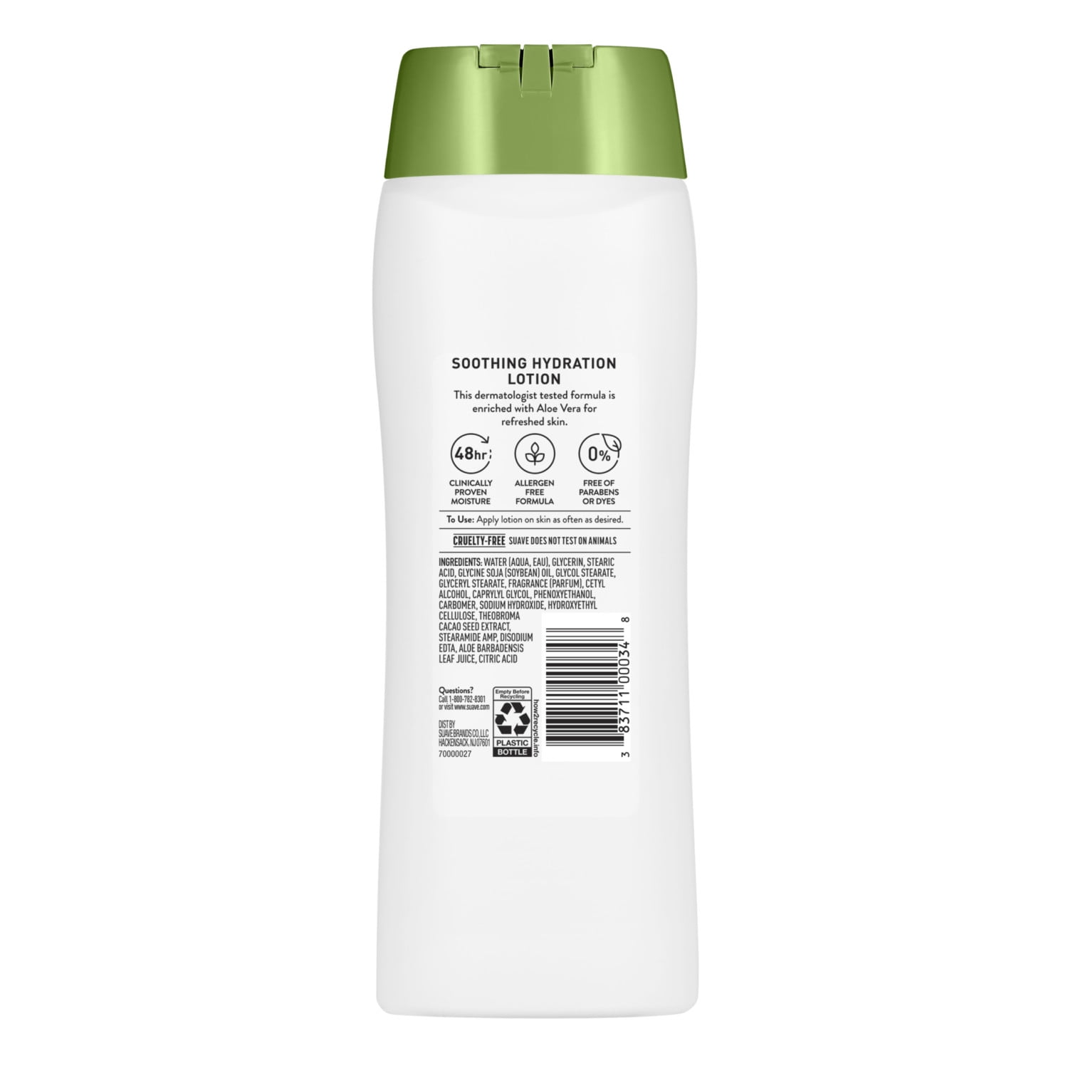 Suave Soothing Hydration Hand & Body Lotion For Women With Aloe Vera For Dry Skin 18 FL OZ