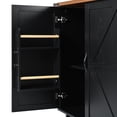 thumbnail image 3 of Farmhouse Kitchen Island with Storage - 54.5" Black, 3 of 8