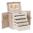 thumbnail image 1 of Caja de joyas SONGMICS organizador de 5 niveles con candado y espejo, 1 of 6